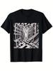 Unisex Black M.C. Escher Inspired Optical Illusion T-Shirt, Casual Round Neck Tee, All Season Comfort