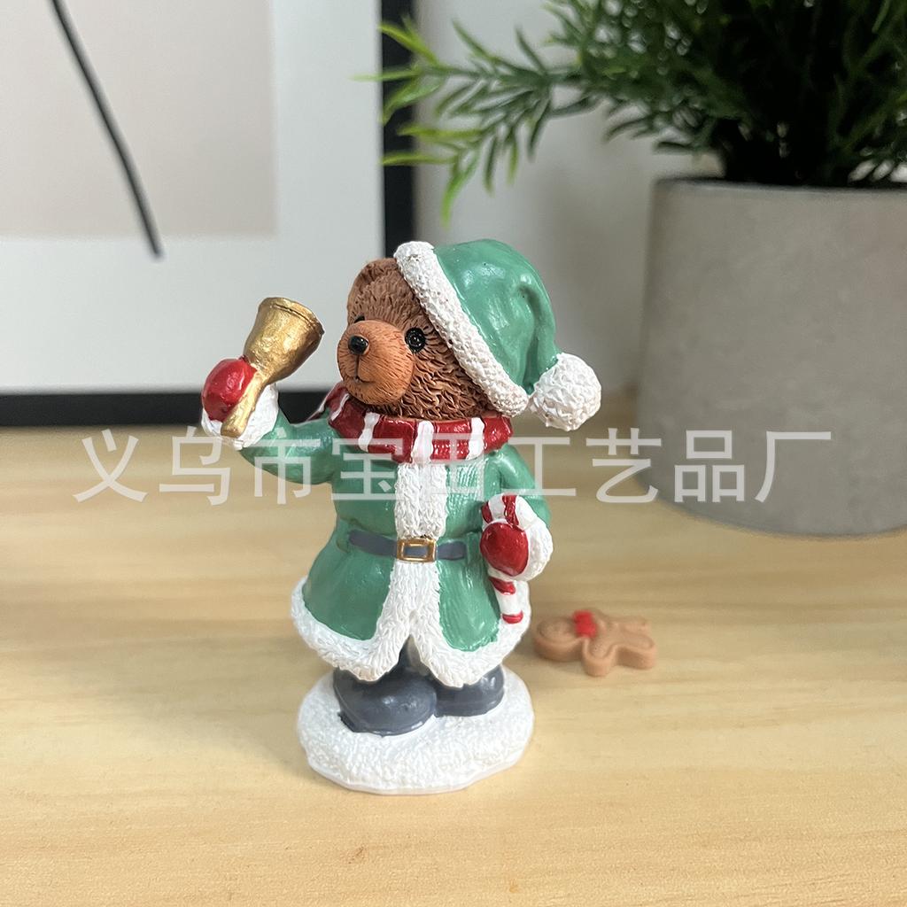 Cartoon Mini Christmas Family Small Animal Resin Ornament Creative Home Christmas Decoration Gift Gift
