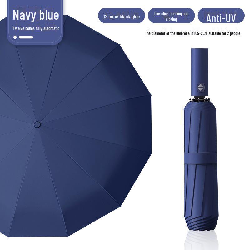 36-Rib Auto-Fold Umbrella with Custom Logo for Sun Protection and Promotion