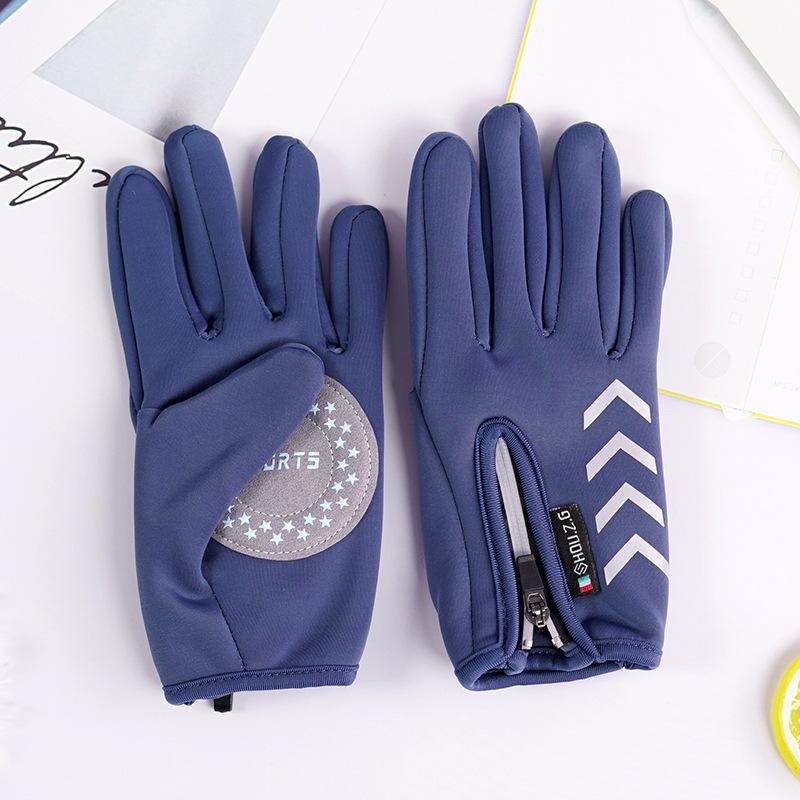 Children's Thermal Gloves Winter Middle and Older Children's Fleece Anti-skid Protection Windproof