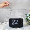 0716 Radio Projection Alarm Clock Large Screen LED Display Electronic Clock Curved Double Alarm Clock Table Clock
