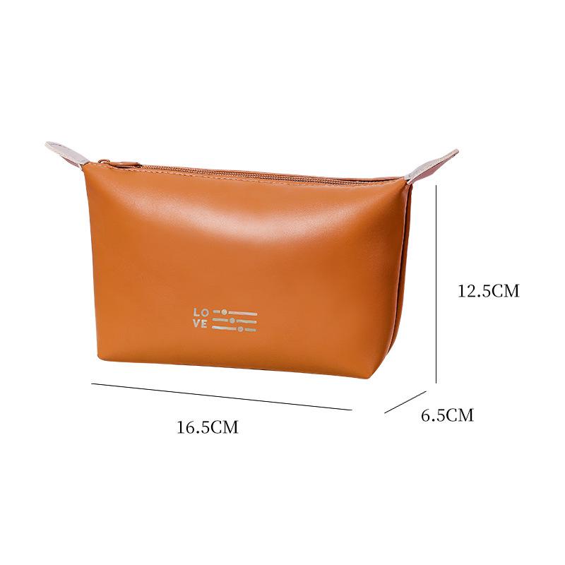 

Compact Waterproof PU Travel Makeup Bag кофейный