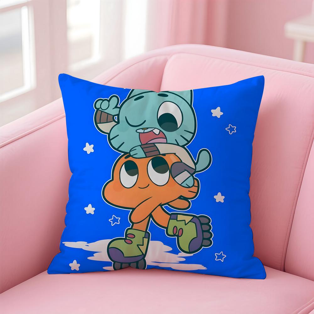 A-Animation The Amazing World of G-Gumball Cushion Cover Comfortable Reversible Pillow Cover Ideal for Car Sofa Bedroom & Beyond