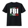 Ανδρικό T-Shirt FBI Πλήρως Ιταλικής Καταγωγής Ιταλία Κληρονομιά Υπερηφάνεια Αμερική Μαύρο Μεγάλο vintage Πλυμένο Unisex streetwear