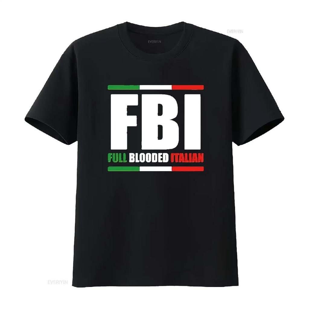 Mens Fbi Full Blooded Italian Italy Heritage Pride America T Shirt Black Large vintage Washed Unisex streetwear