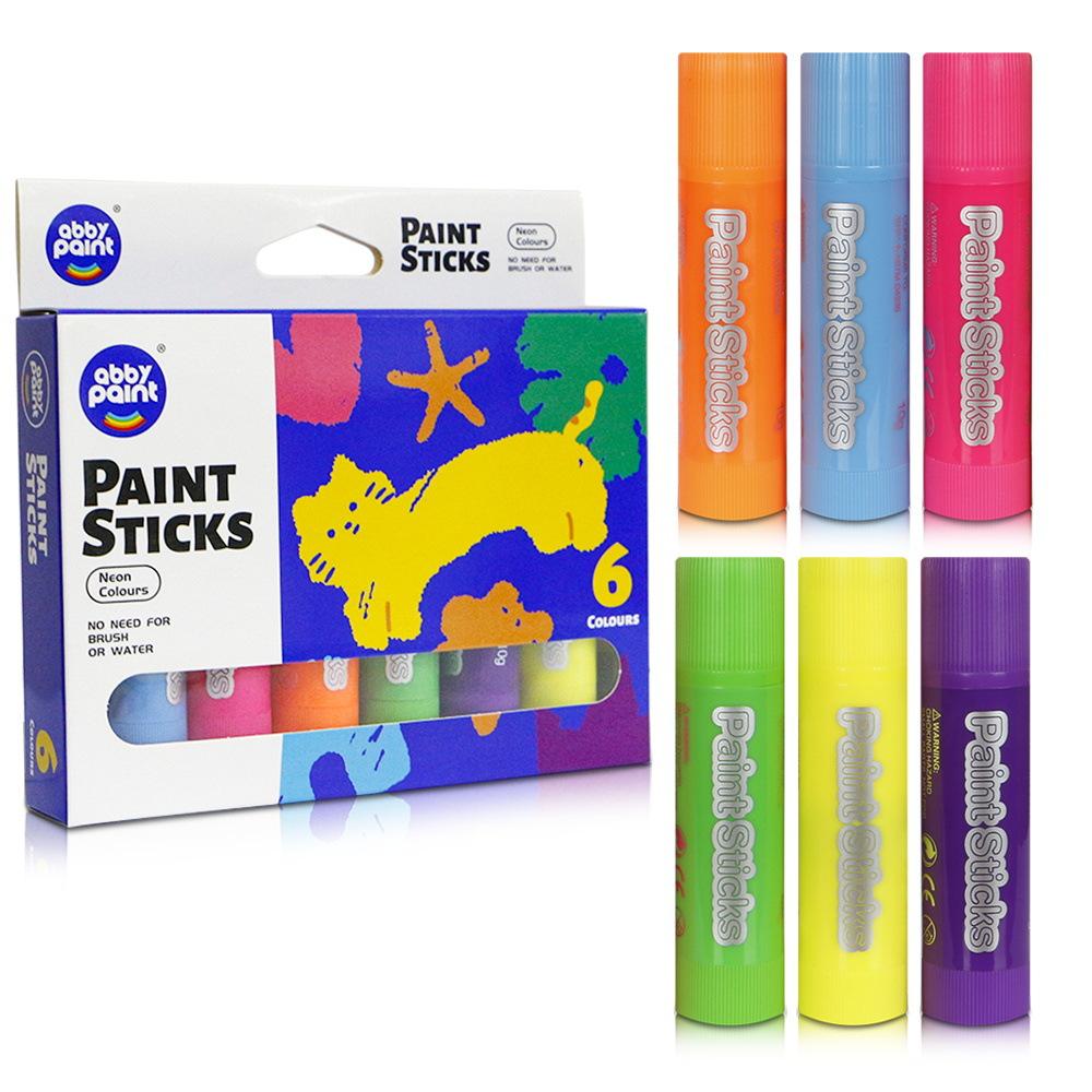 

Quick drying Crayon Fluorescent 6-Color Graffiti DIY Painting Water based Brush Solid Water Powder Stick Egg Color Seal