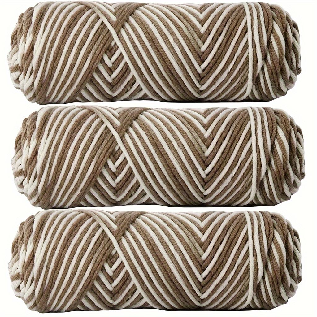 Vibrant 3pcs Yarn Bundle Soft & Thick 8-Strand Acrylic for DIY Knitting and Crochet, Ideal for Hats, 10.05oz Total