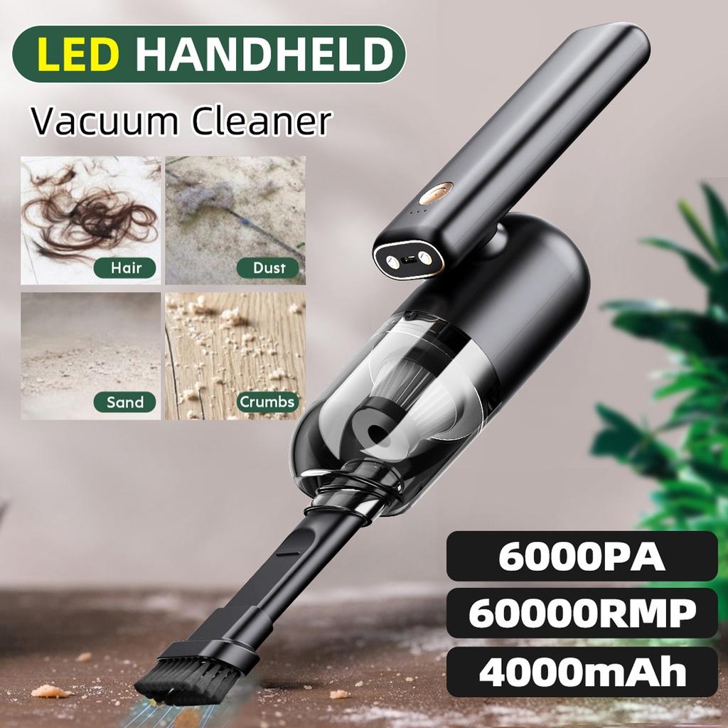 5V 60000RMP Folding Car Vacuum Cleaner 50W Cordless Strong Suction Portable Mini Hand Vacuum LED Light Rechargeable for Car Interior Home