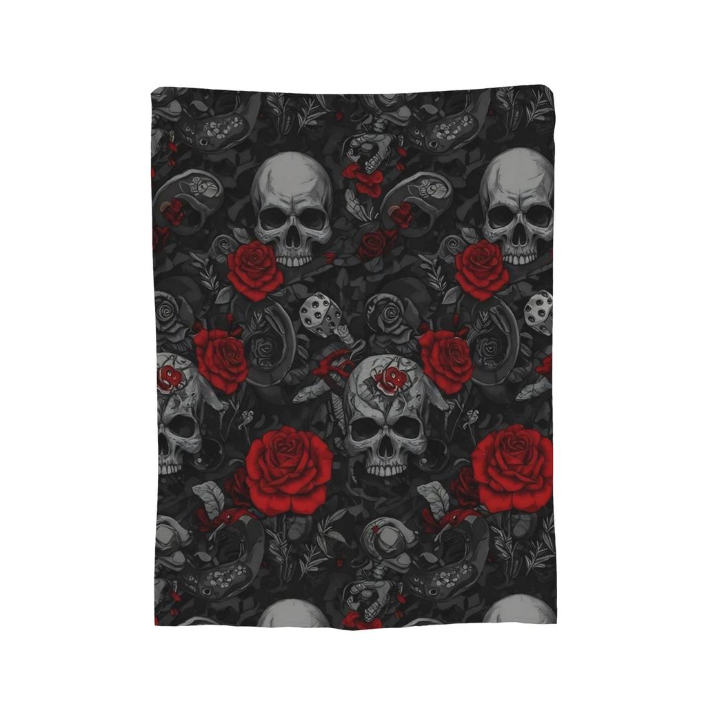 Halloween Gothic Blanket Flannel Romantic Goth Soft Throw Blanket for Car Sofa Couch Bed Rug