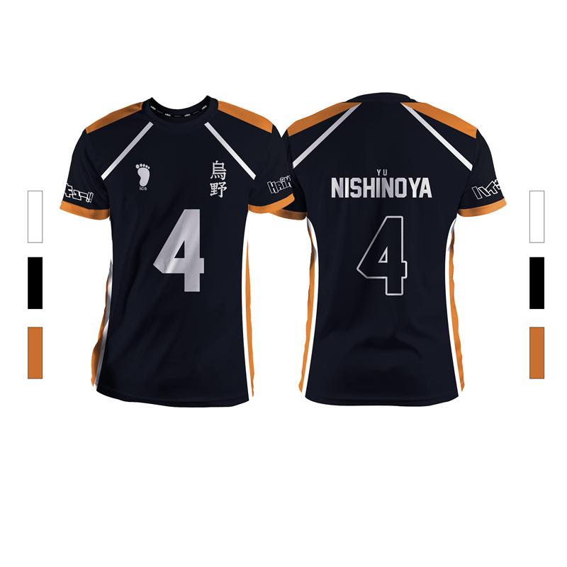 Balck Summer Men's Sports Fashion Leisure Comfortable Breathable Volleyball Anime Neutral Short Sleeve Round Neck T-shirt