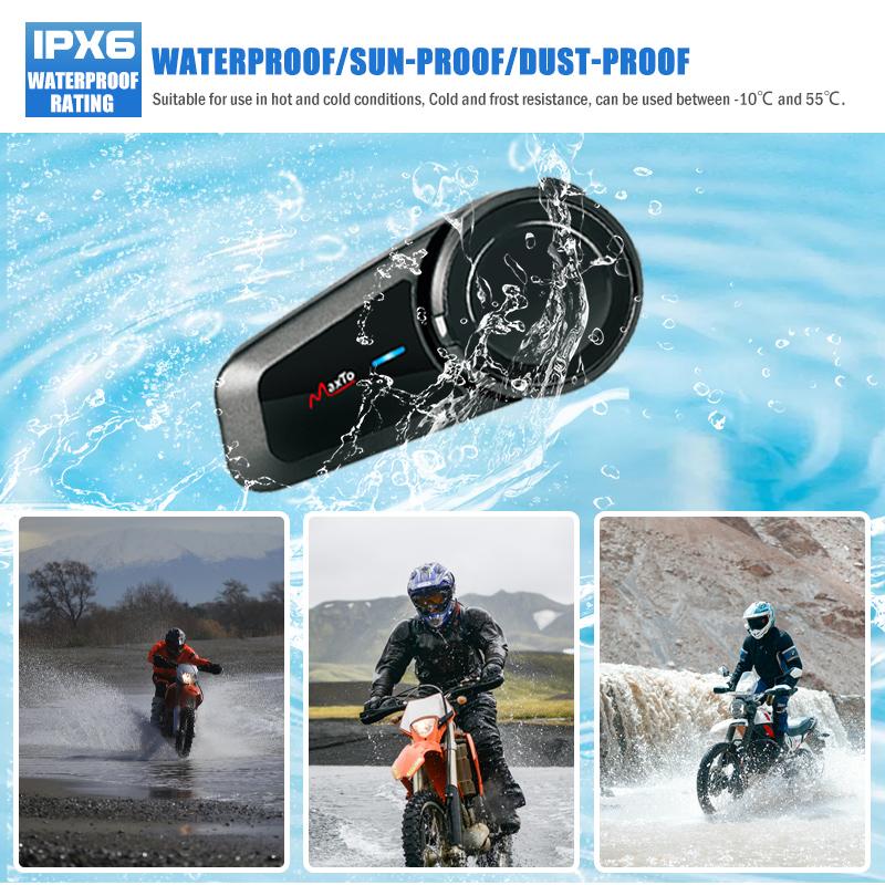 Maxto M2 Motorcycle Helmet Bluetooth Headset Intercom 6 Riders 1000M FM MP3 Helmet Casco Interphones Waterproof IP67 BT5.0