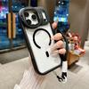 Lens Protection Case For iPhone 17 16 15 14 13 12 11Pro Max Plus Air For Magsafe Holder Transparent Magnetic Matte Lanyard Cover
