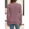 GMXIA Women's Fall Winter Pit Strip Wool Button Long Sleeve T-shirt Top
