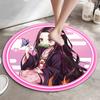 Classic Japanese-style Cartoon Demon Slayer Round Rug, Home Soft Decorative Anti-slip Yoga Mat and Chair Mat, Outdoor Floor Mat Carpet K10