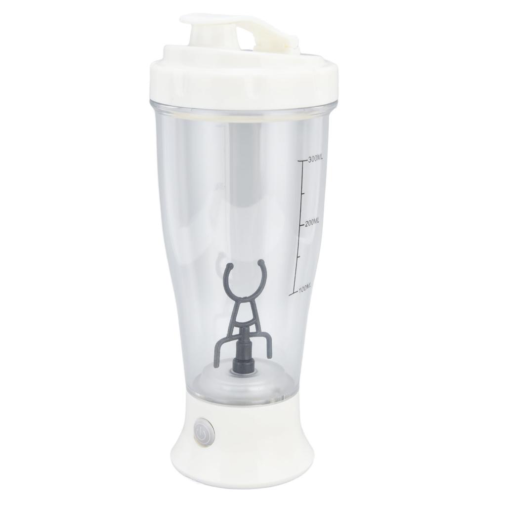 Electric Mixing Cup Simple 350ml Coffee Milk Shaking Bottle Automatic Shaker CupWhite