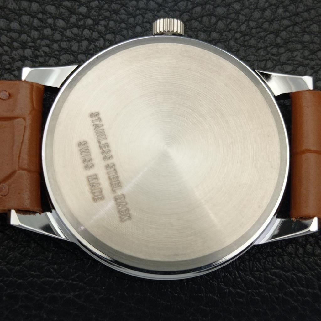 OROLOGIO DA UOMO VINTAGE MONTINE CARICA MANUALE SVIZZERO QUADRANTE BIANCO a441556-5