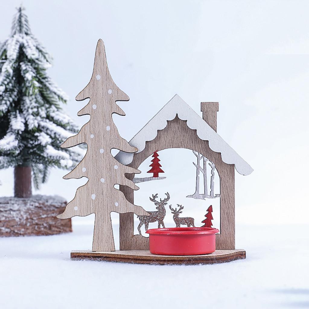 

Creative Diy Рождество Деревянная свеча Таблица Топ Украшение таблицы Украшения