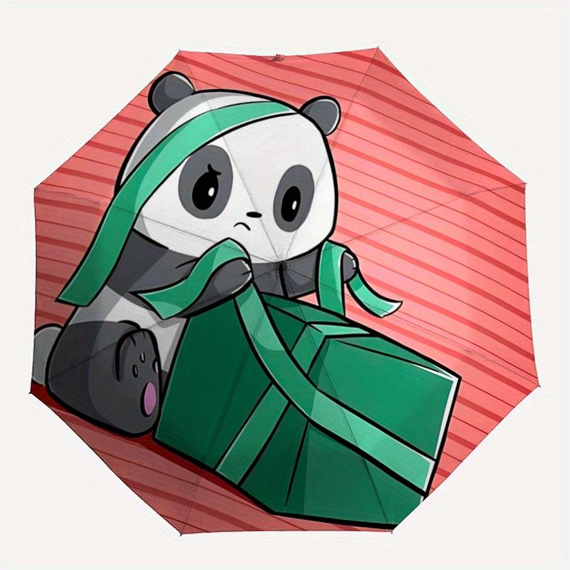 

1pc Panda Package Auto Open/close, All-Season Portable Folding Umbrella for Women & Men, Travel, Everyday, Formal Events - Compact Luxury Parasol, Out