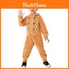 Christmas Gingerbread Cosplay Pajamas And Apron For Kids With Zipper Closure For Holiday Sleepwear