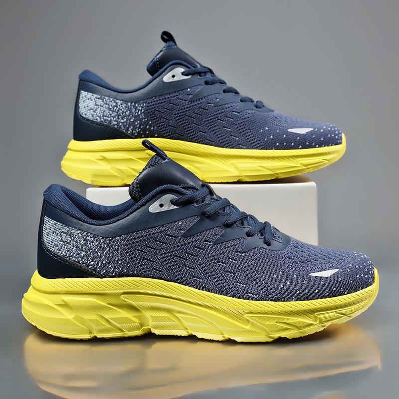 2025 leichte, fly-gewebte Laufschuhe mit weicher Sohle, atmungsaktive, fly-gewebte Sportschuhe, Low-Top-Schnürschuhe, Herrenschuhe in Übergröße mit dicker Sohle