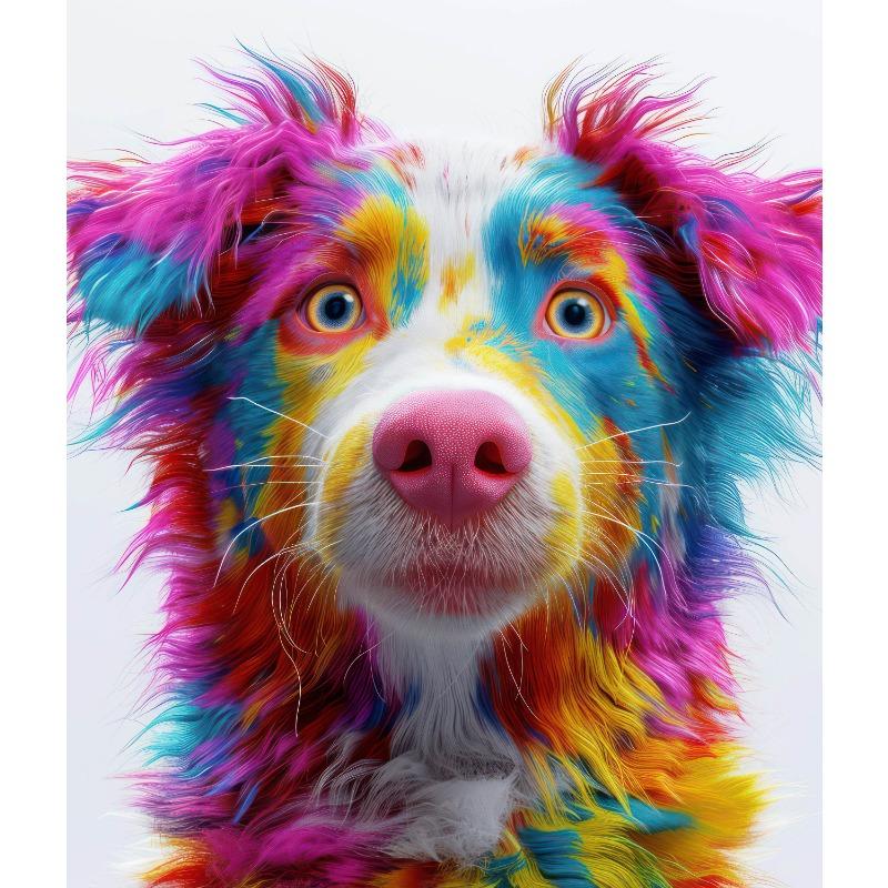 Funny Cute Colorful Pet Portrait Puppy Kitten Posters and Prints Canvas Printing Wall Art Picture for Living Room Home Decor
