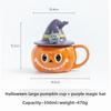 Taza de Cerámica Creativa de Calabaza Fantasma Taza de Pareja de Halloween con Tapa Taza de Café Divertida para la Oficina
