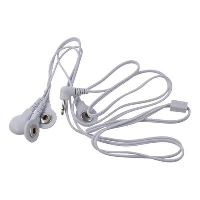 4-in-1-Elektrodenkabel Weiß 4-adriges Druckknopf-Elektrodenkabel Kabel-Leitkabel Elektrischer Massager
