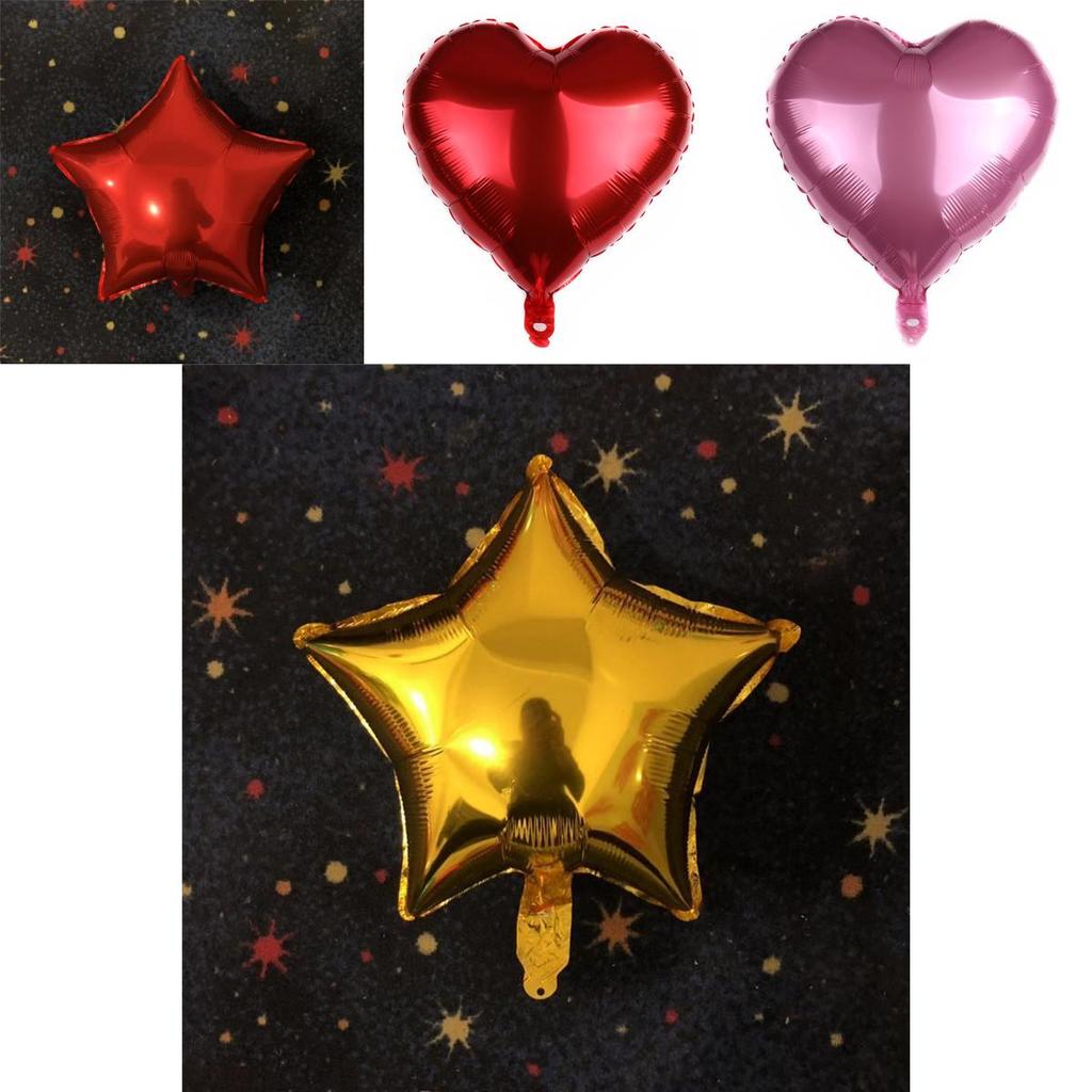 18" Colour Solid Foil Balloons Heart Star Round Shape For Wedding Birthday Party