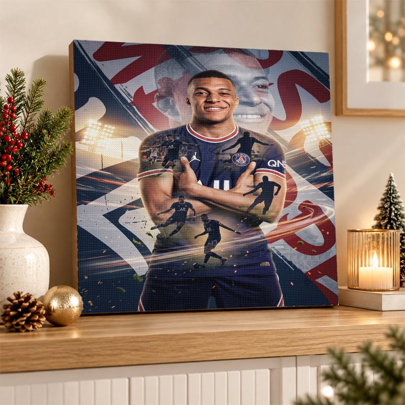 Kylian Mbappe Diamond Painting Kit 5D Full Drill DIY Diamond Mosaic Wall Art Home Decor