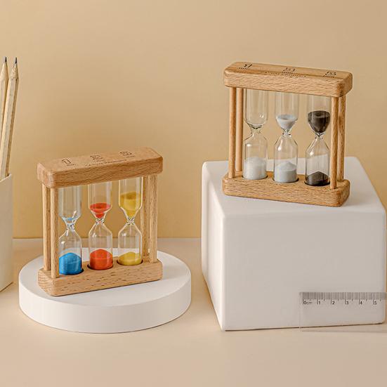 Sand Timer Set 1Min 3Min 5Min Hourglass 3-in-1 Desktop Sand Clock for Cooking Classroom Exercise Home Office Decoration