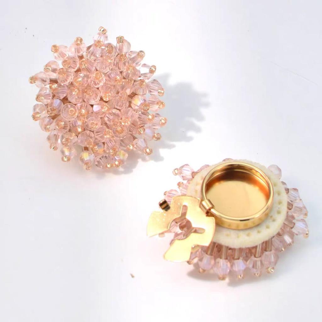 French cufflinks women's new light luxury shirt button cover non-punching holder niche design flower button cover