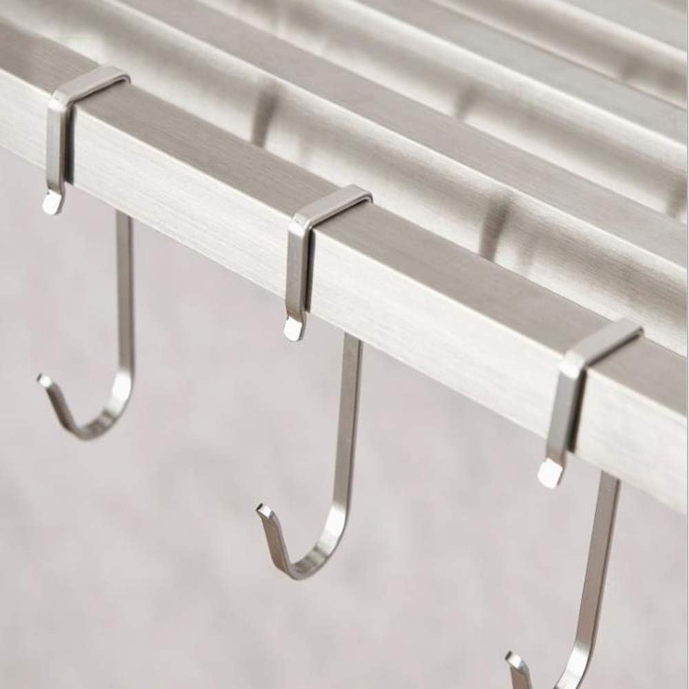 5Pcs Square Hooks, Stainless Steel Universal Hook, Utility Metal Hooks, Small Hanger for Home Kitchen Bathroom Bedroom Garden Office Hanging Pan Cup