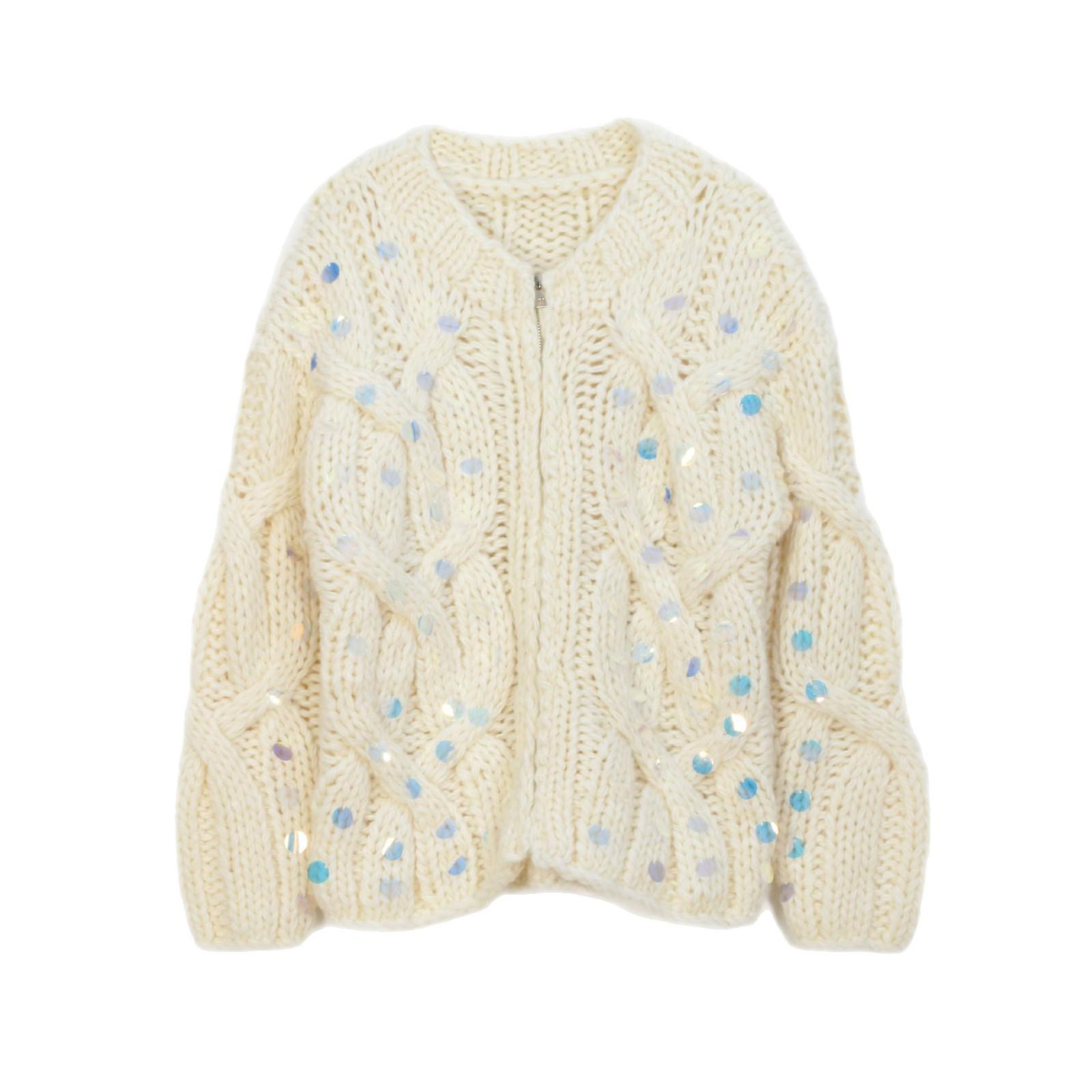 

Вязаный вручную кардиган свободного кроя в корейском стиле - Модный и универсальный для осени/зимы L