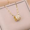 Elegant Colorfast 18K Rose Gold Necklace with Swan & Four-Leaf Clover Charm