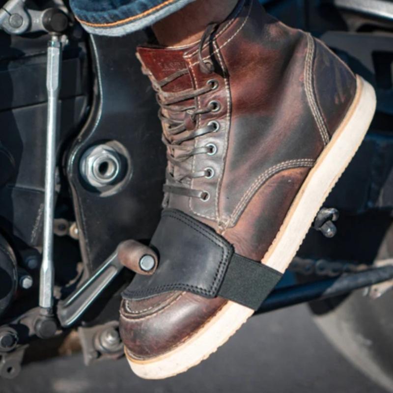 Anti Slip Cycling Shoe Covers with Elastic Strap Abrasion Resistant PU Leather Shoe Protectors For Outdoor Motorcycling