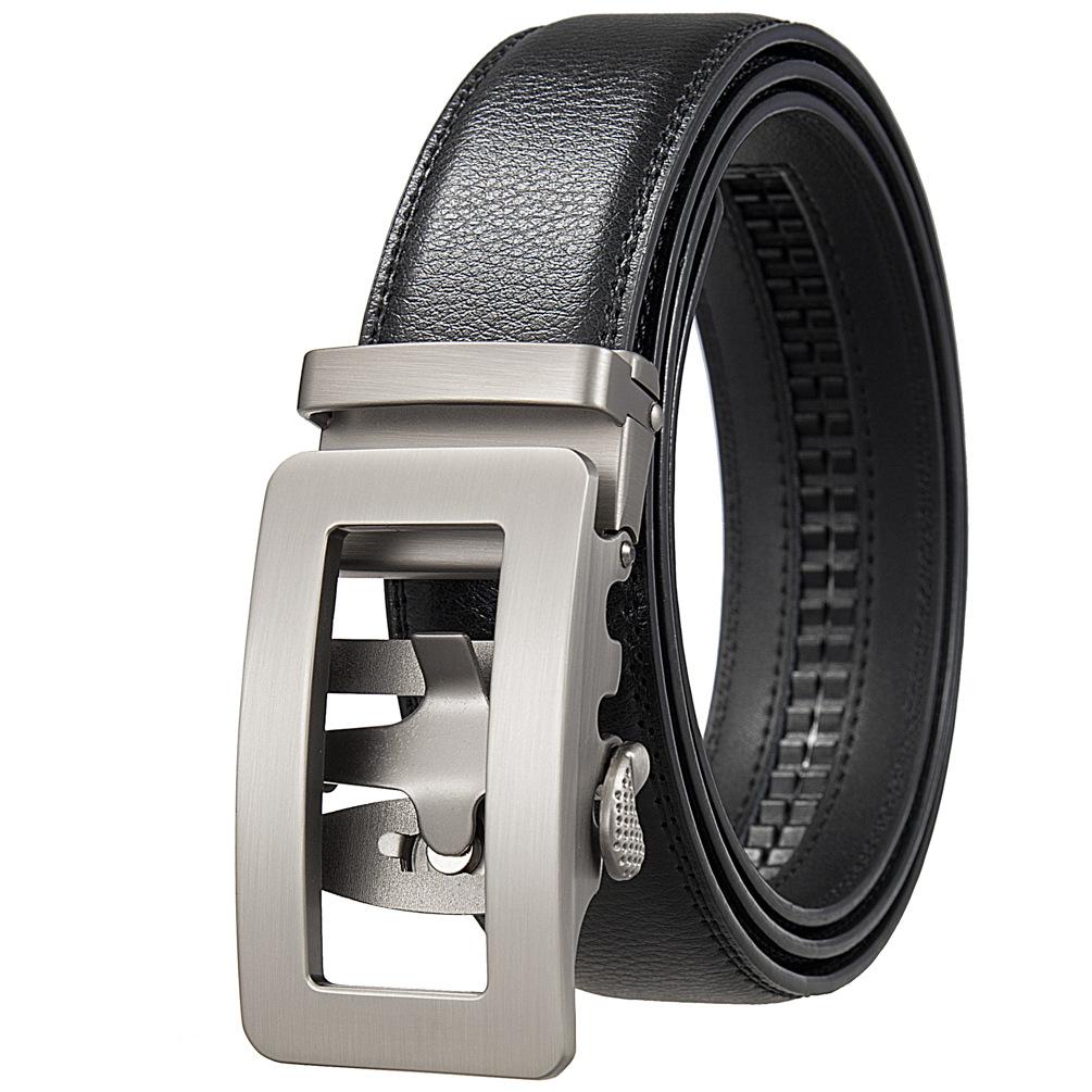 1Pcs Two-Layer Cowhide Automatic Buckle Belt, Men'S Belt, Business Belt Ly35-0838-1