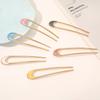 Metal U Shaped Hair Stick for Women Girls Silver Gold Color Vintage Elegant Shell Enamel Ponytail Hairpin Female Headwear Gifts