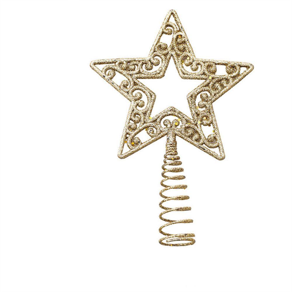 

Star Christmas Tree Christmas Tree Top Star Five-pointed Star Christmas Tree Topper Xmas Tree Top gold-A