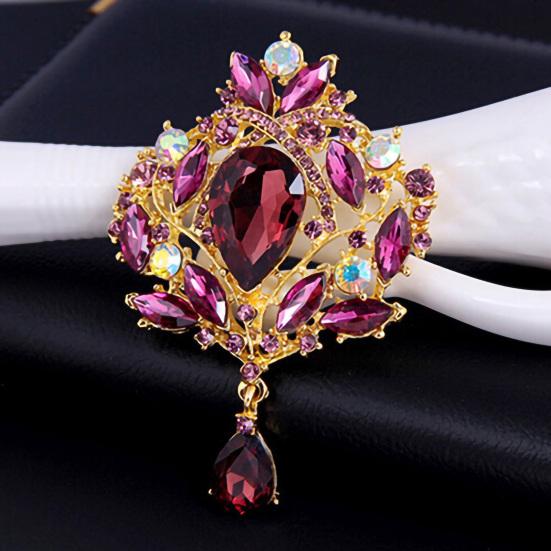 Brooch Water Drop Rust-resistant Alloy Elegant Clothes Pin for Banquet