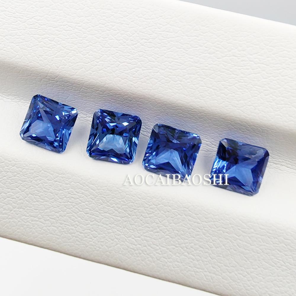 Kultivierter Blauer Saphir Kornblume Lose Steine Fassung Verschiedene Formen Schmuck Zubehör