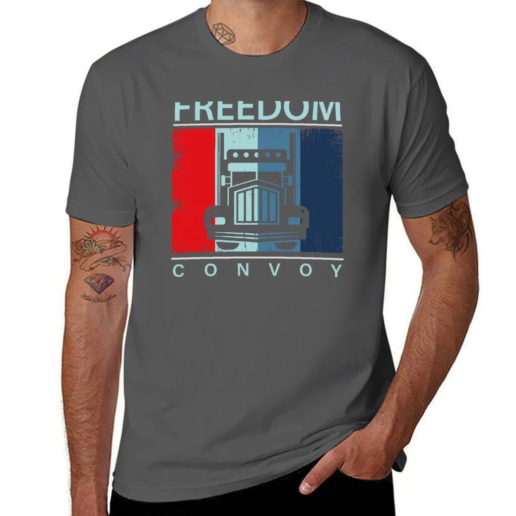 Freedom Convoy Canada 2022 Tshirt Basic Casual Short Sleeve Cotton Shirt