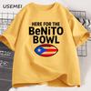 Here For The Benito Bowl T Shirt Puerto Rican Football Bad Bunny Tee Shirt Superbowl Halftime Graphic T Shirts Cotton Clothes