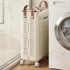 Foldable Slim Laundry Basket on Wheels, Versatile Laundry Hamper with Handle, Collapsible Laundry Sorter and Organizer