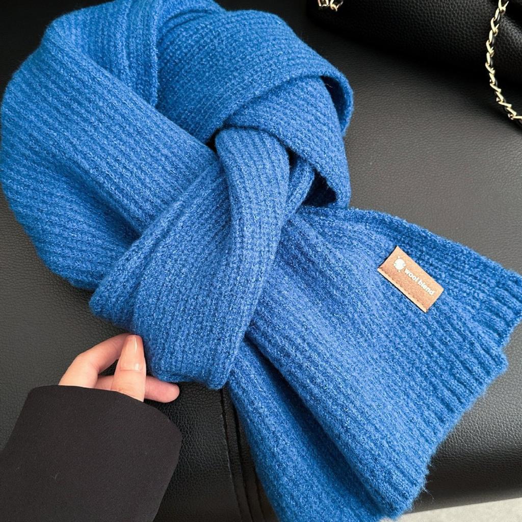 Romantic Solid Color High End New Small Scarf for Women in Winter Korean Atmosphere Student with Wool Scarf for Men