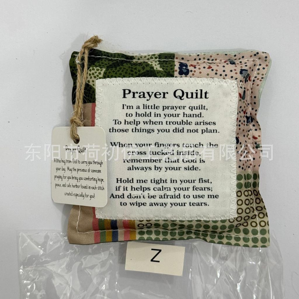 Nueva Bolsa de Tela Pequeña Creativa con Cruz y Palabras de Oración Colcha Colorida con Puntadas de Acolchado Colcha de Oración