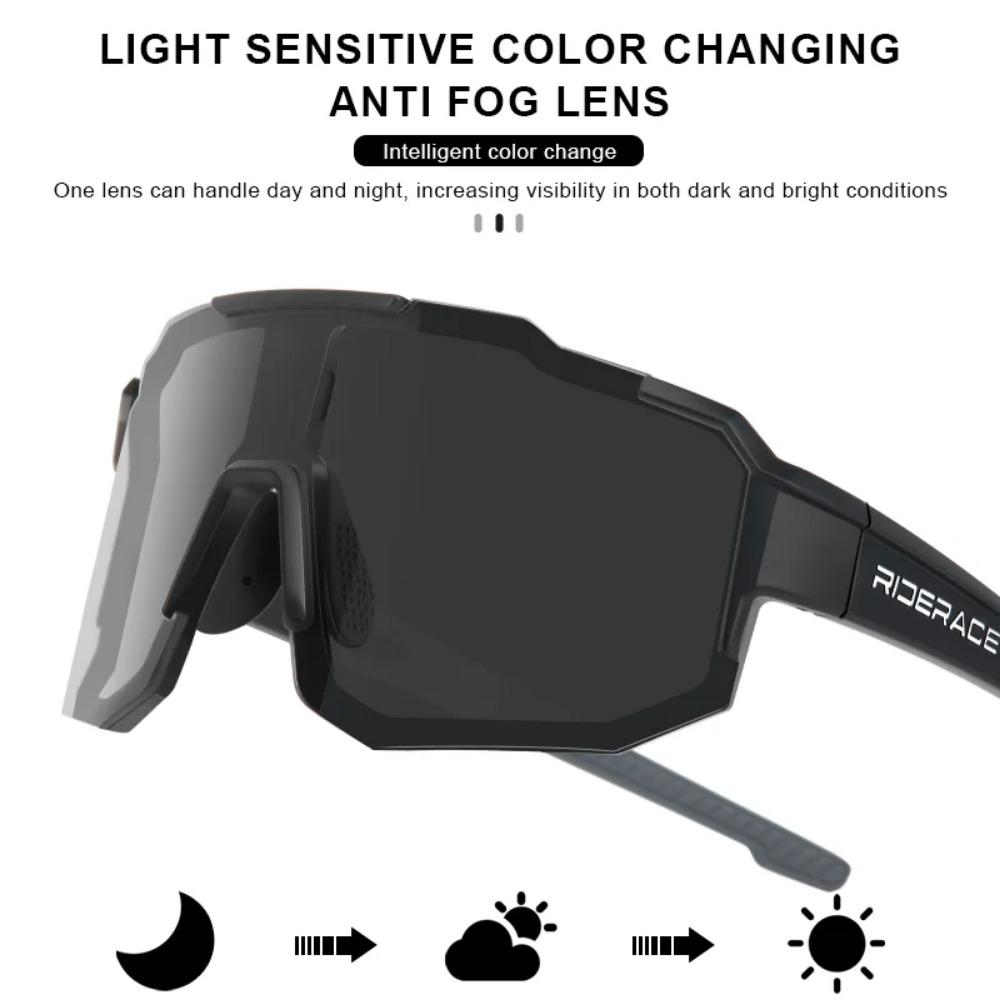 RIDERACE Cycling Sunglasses Photochromic For Men Women Sun Glasses MTB Mountain Bike Eyewear Sports Road Bicycle Goggles UV400