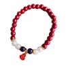 Cinnabar Beaded Bracelet with Faux Pearls for Women - Ji Pai New Year Gift