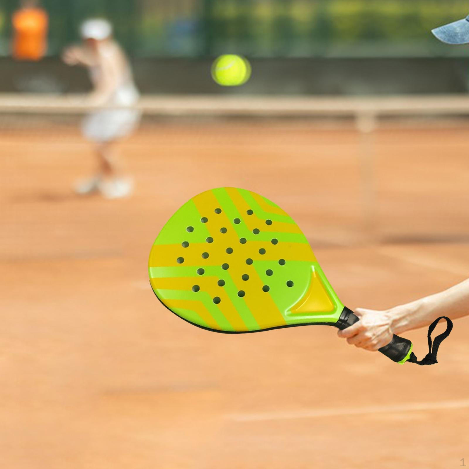 Ракетка для падела Пляжные теннисные ракетки с сумкой для хранения Прочная Тренировочная Профессиональная Легкая Green Yellow