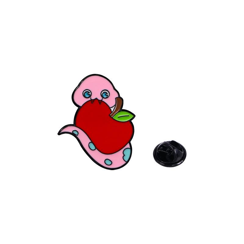 2025 Chinese Style Zodiac Snake Brooch God of Wealth Pink Little Snake Zinc Alloy Badge for Clothes Backpack Decoration Accessory