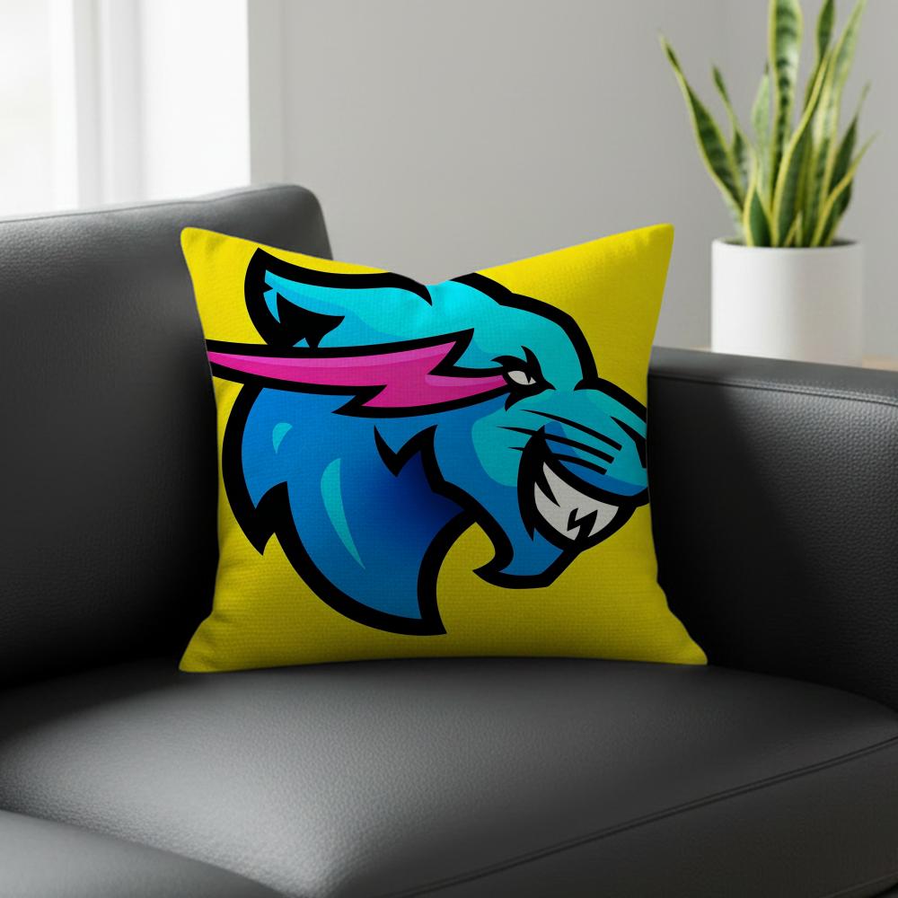 Game Blogger Logo, Mr Beast Cushion Cover Natural Linen Pillowcase Set, All-In-One Decor For Sofa, Bedroom & Chair Peach skin 18*18(CM)-1Pcs